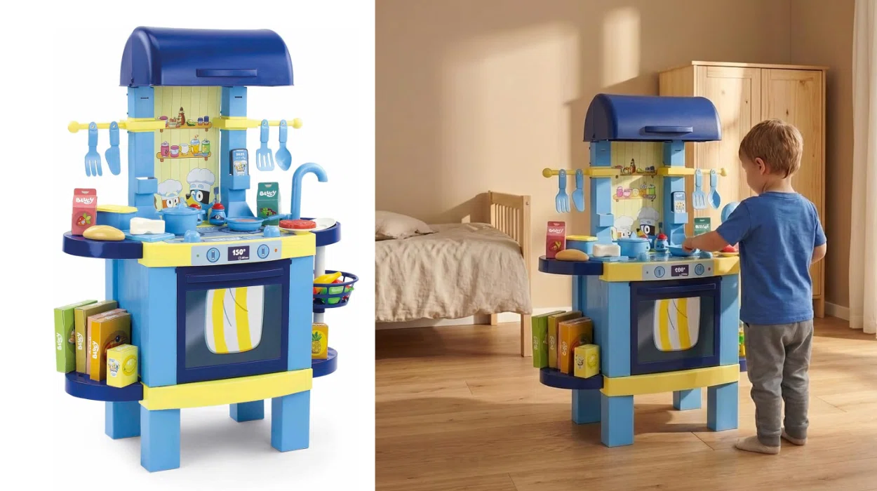 cocina de juguete Bluey 2 en 1 transformable en barbacoa