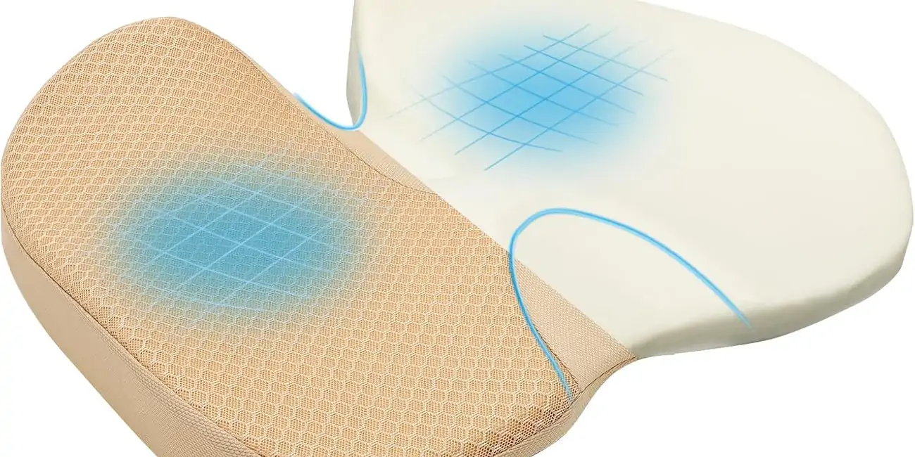 Cojín silla de oficina y coche para coxis almohadilla viscoelástica ergonómica