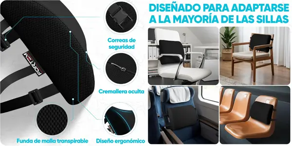 Cojín lumbar ergonómico Fortem