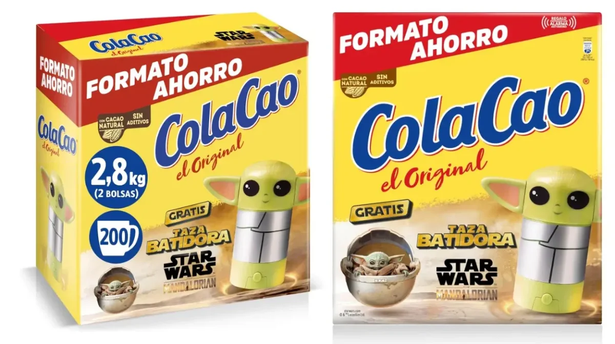 ColaCao Original en formato ahorro 2,8 kg con taza batidora de Star Wars Baby Yoda
