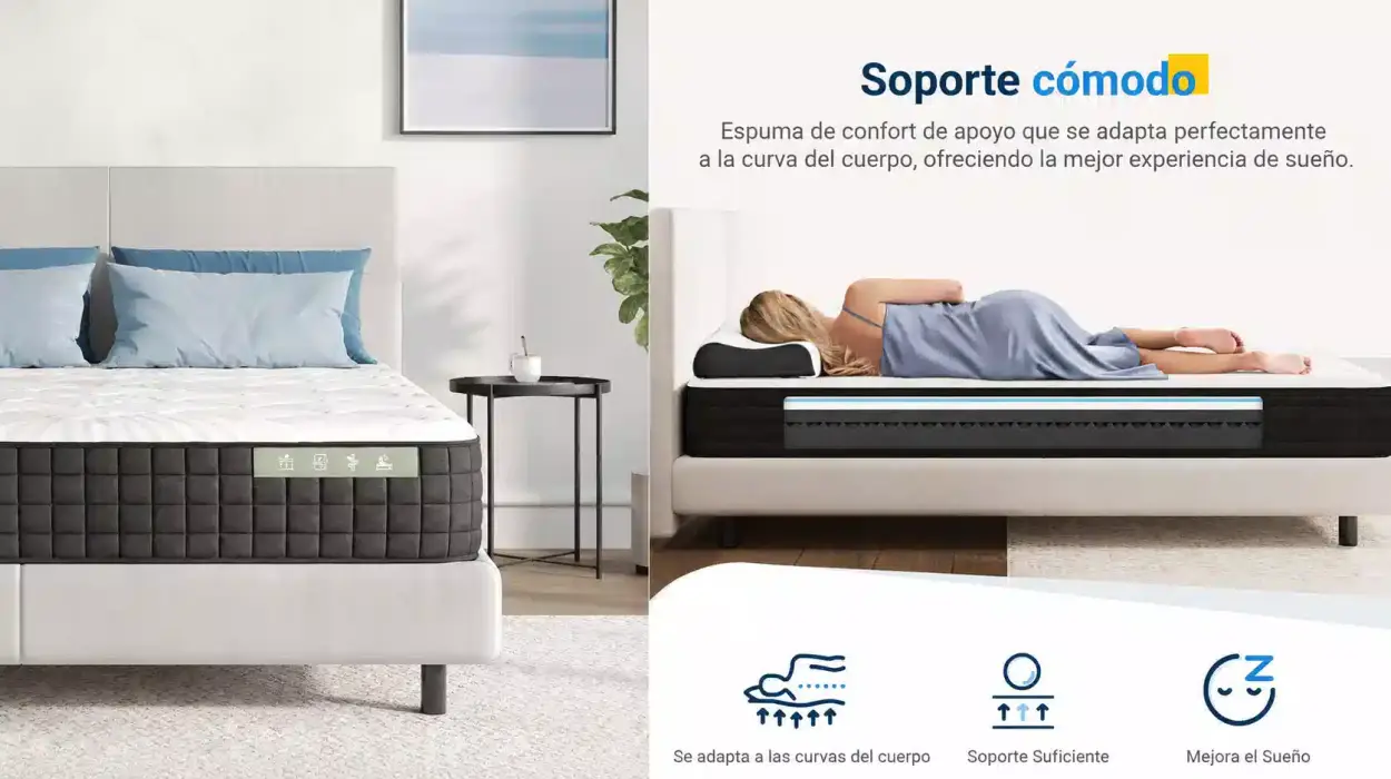 Colchón Avenco de 150x200 con espuma de 7 zonas