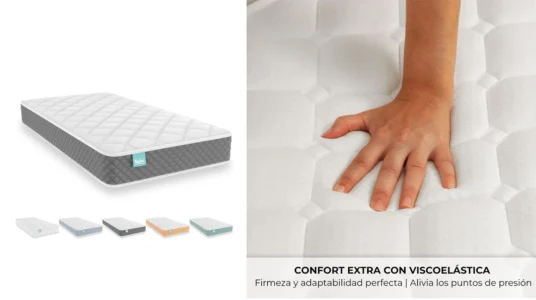 colchón de cuna viscoelástico Nalui de 120 x 60 cm