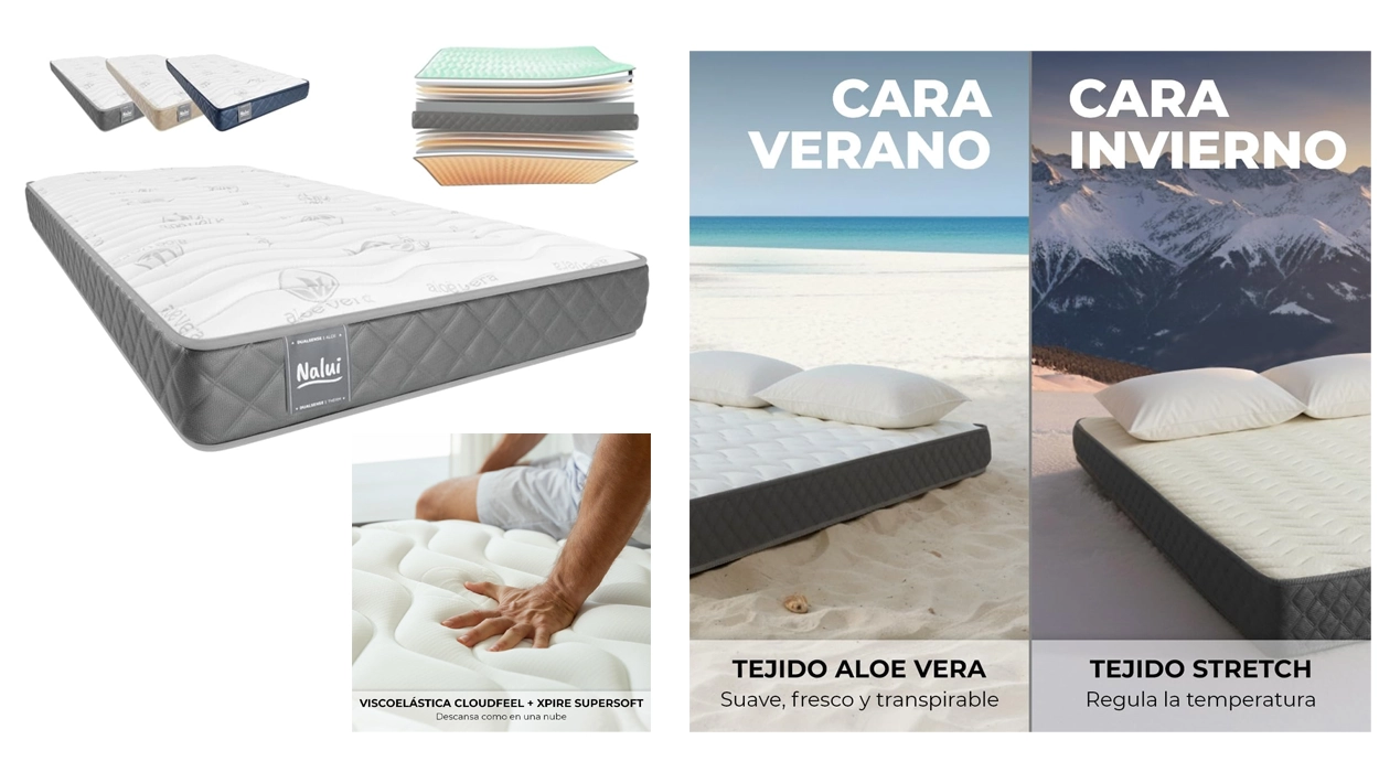 colchón viscoelástico Don Descanso Nalui de 150 x 200 cm