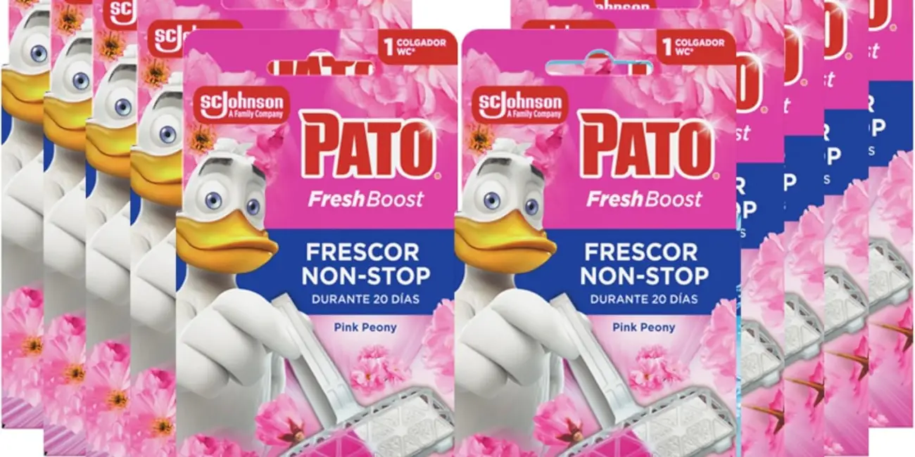 Pack x12 colgadores Pato Fresh Boost que limpia y perfuma tu WC