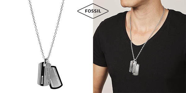 Colgante Fossil en acero inoxidable para hombre