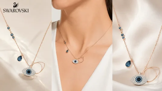 Swarovski Colgante Symbolica con diseño de Ojo turco y cristal pavé azul