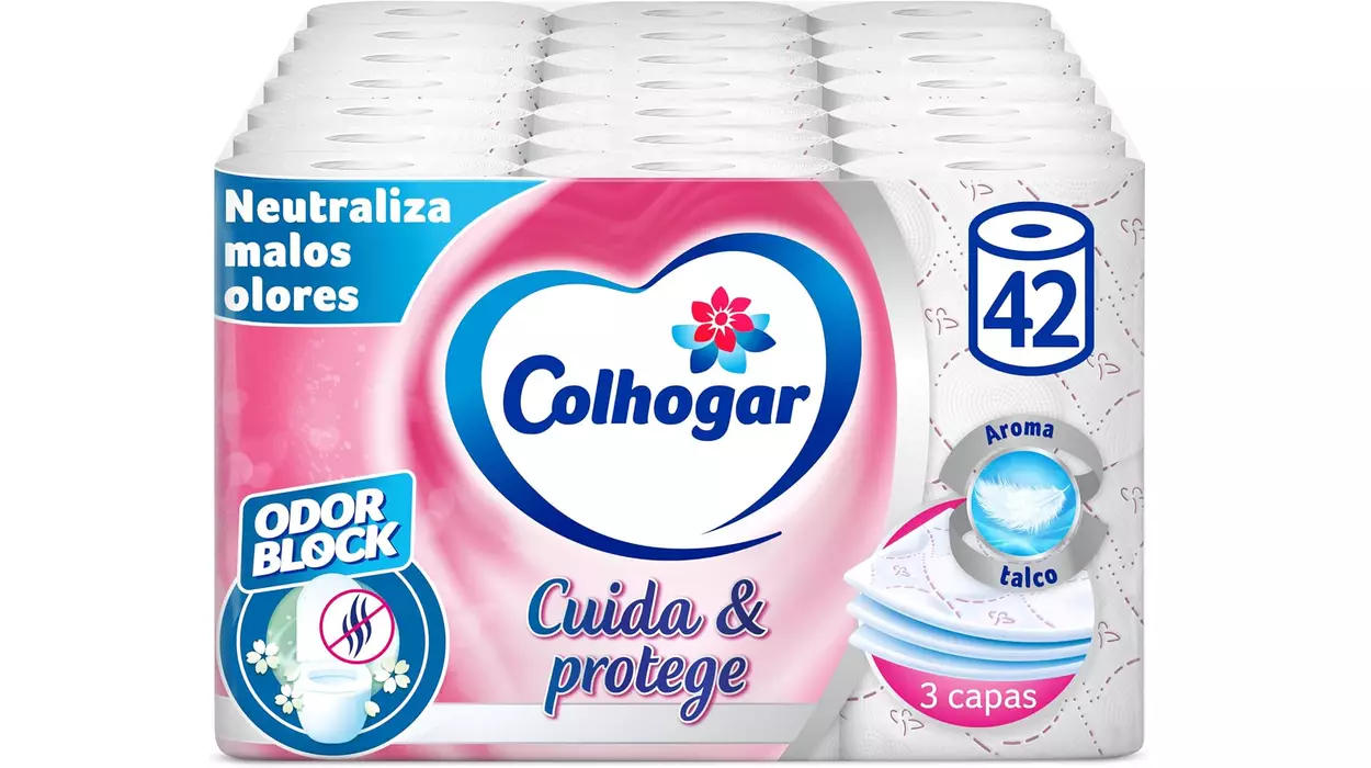 Pack x42 rollos de papel higiénico Colhogar Protect Cuida&Protege Odor Block barato en Amazon