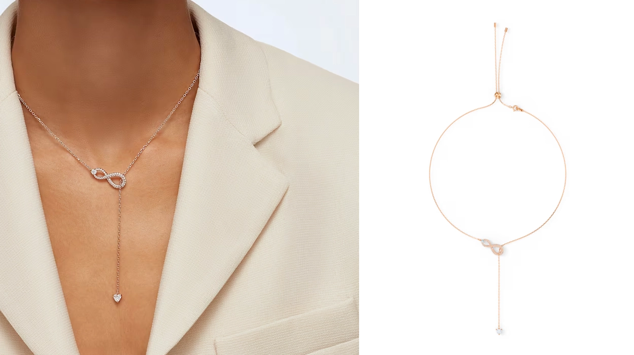 collar Swarovsky Hiperbola con símbolo del infinito y piedra colgante