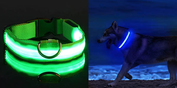 Collar con iluminación LED para perros