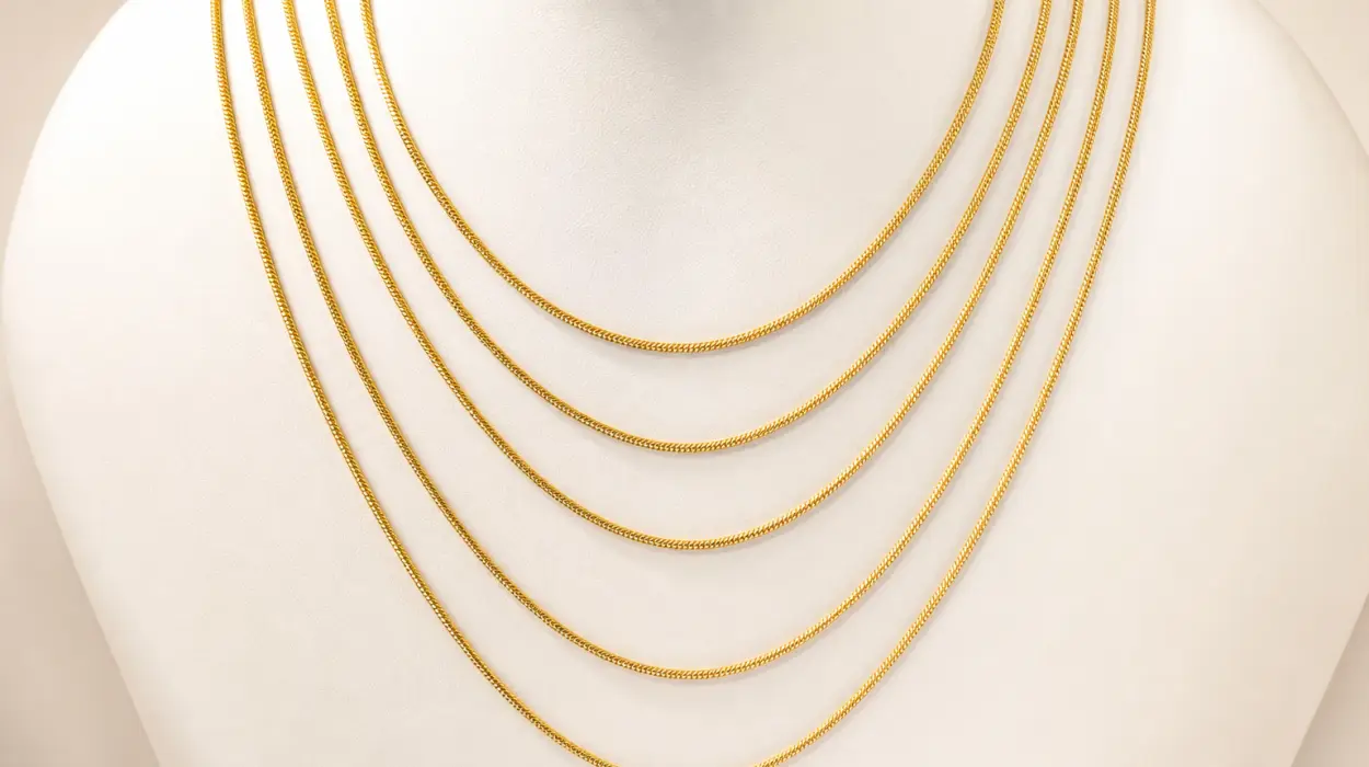 Collar Singularu Cleopatra con baño de oro de 18kt y cinco cadenas