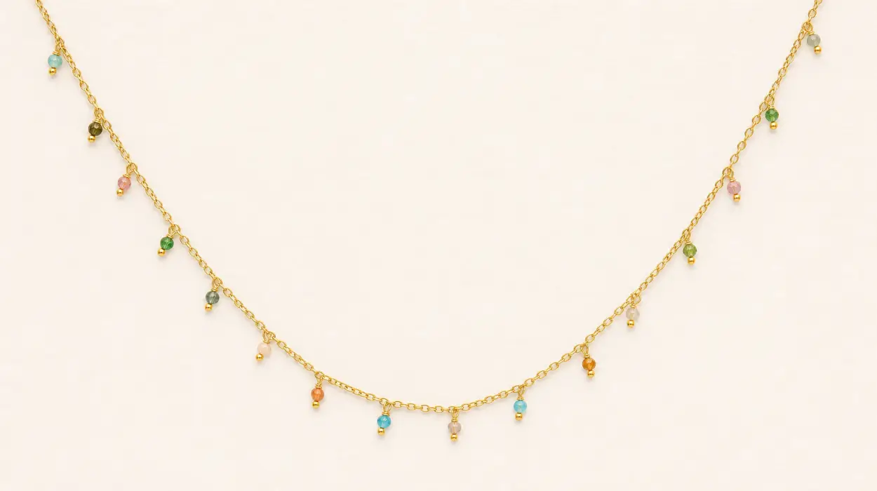 Collar Singularu con piedras naturales y baño de oro