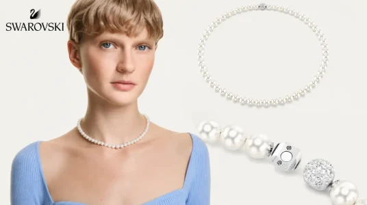 Collar Swarovski Matrix de perlas de cristal con baño de rodio