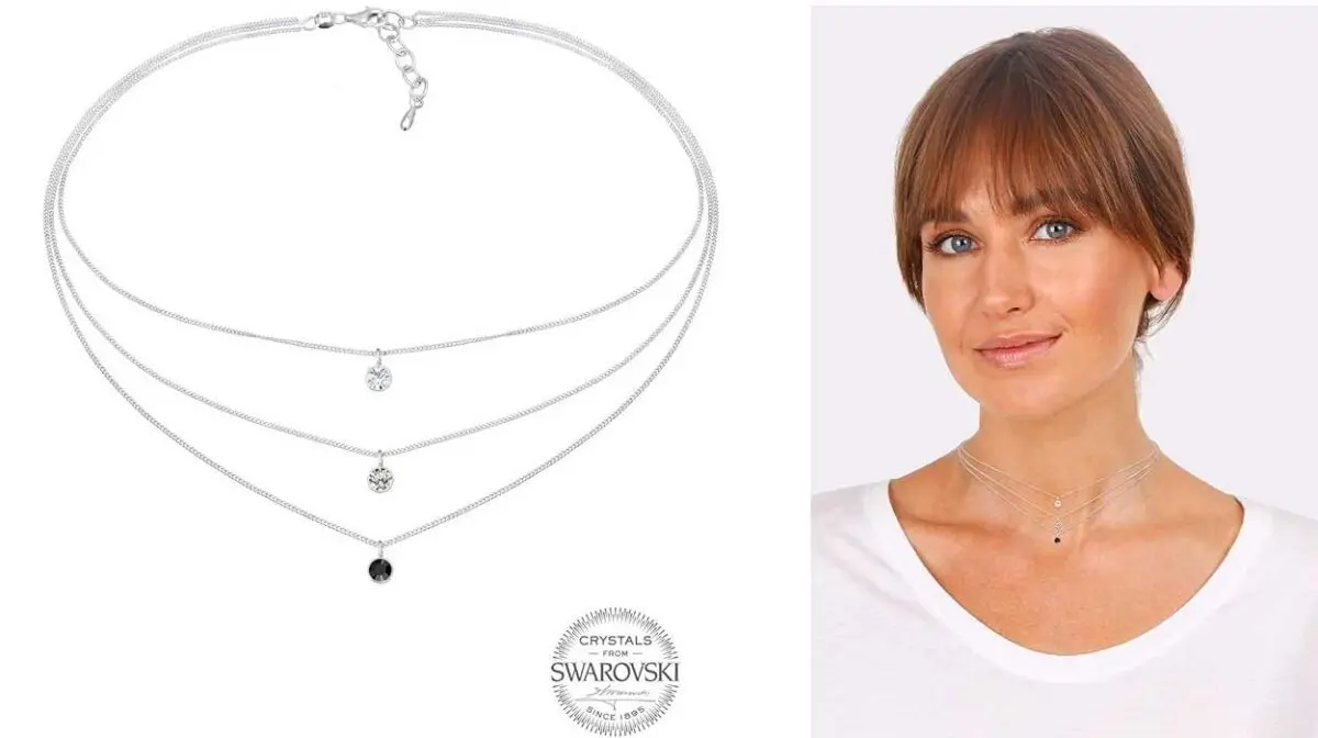 Amazon rebaja esta gargantilla triple de plata de ley con cristales Swarovski a un precio arrollador ¡41% de descuento!