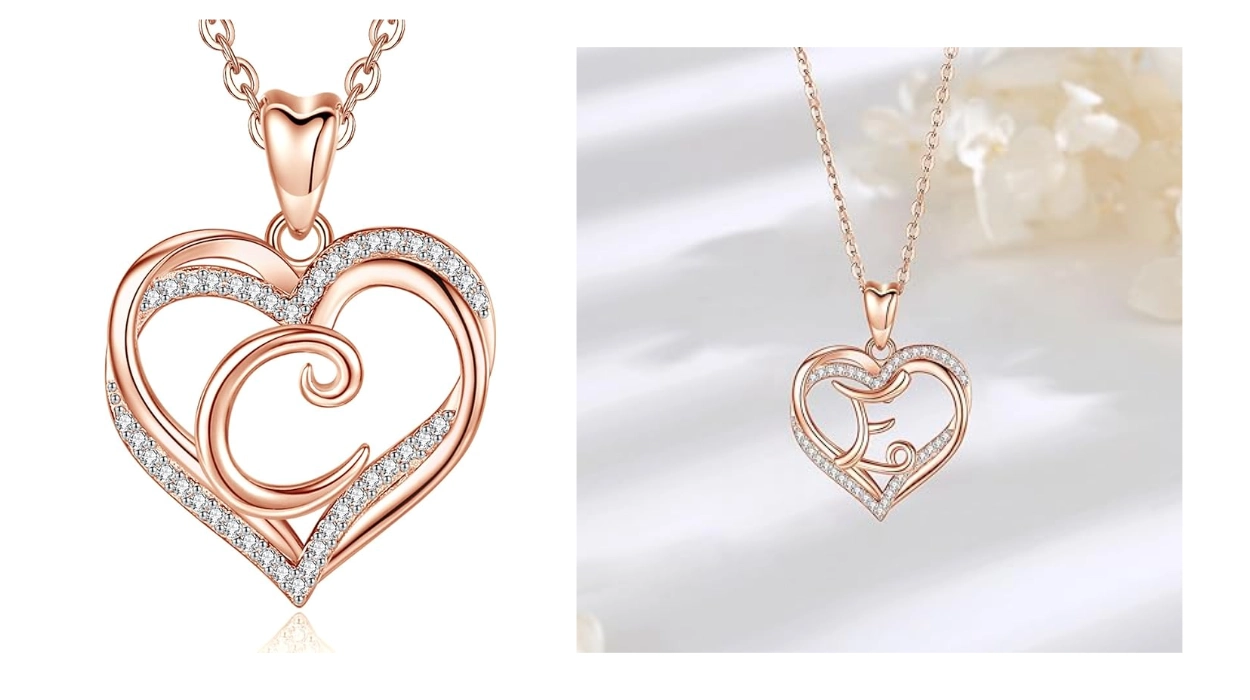 collares con colgante de inicial con circonitas