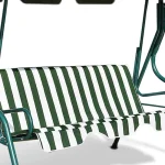 Columpio de jardín Fantask de 3 plazas con toldo ajustable verde y blanco