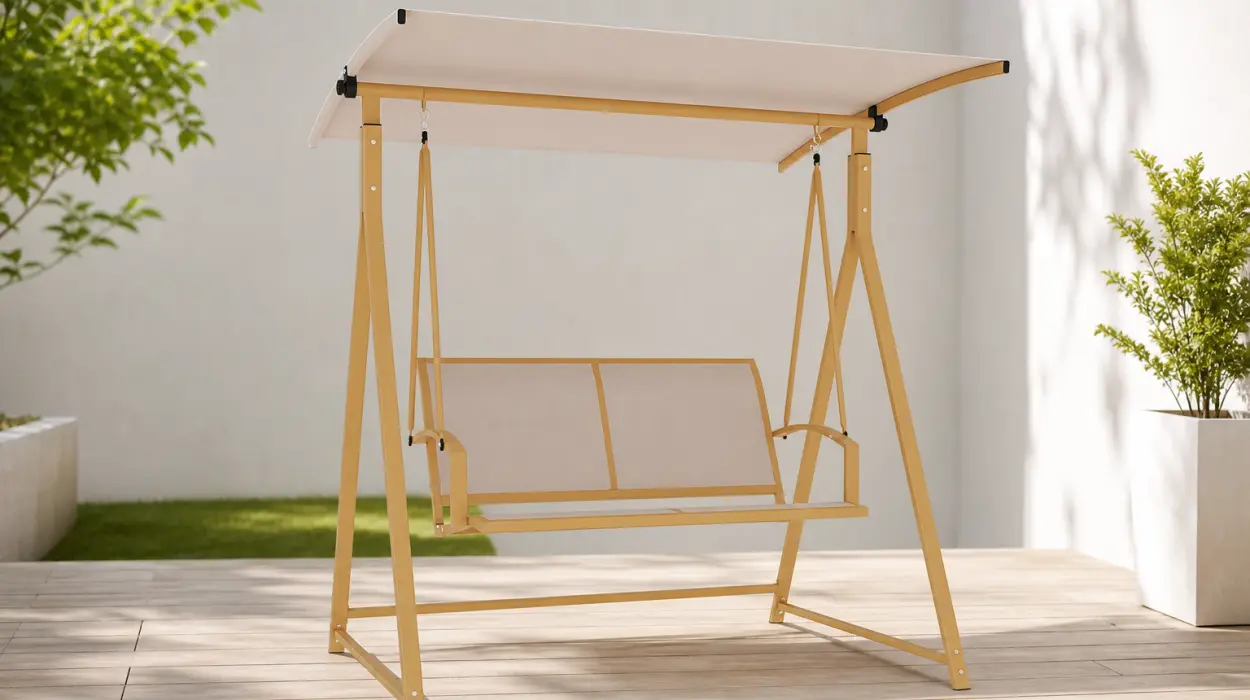 Columpio de jardín Outsunny de 2 plazas con toldo ajustable