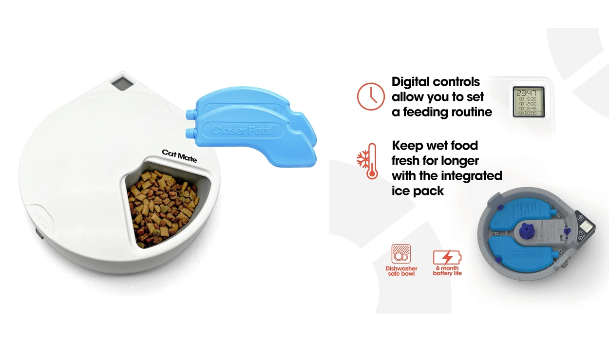 comedero automático para mascotas Cat Mate C500 con temporizador digital