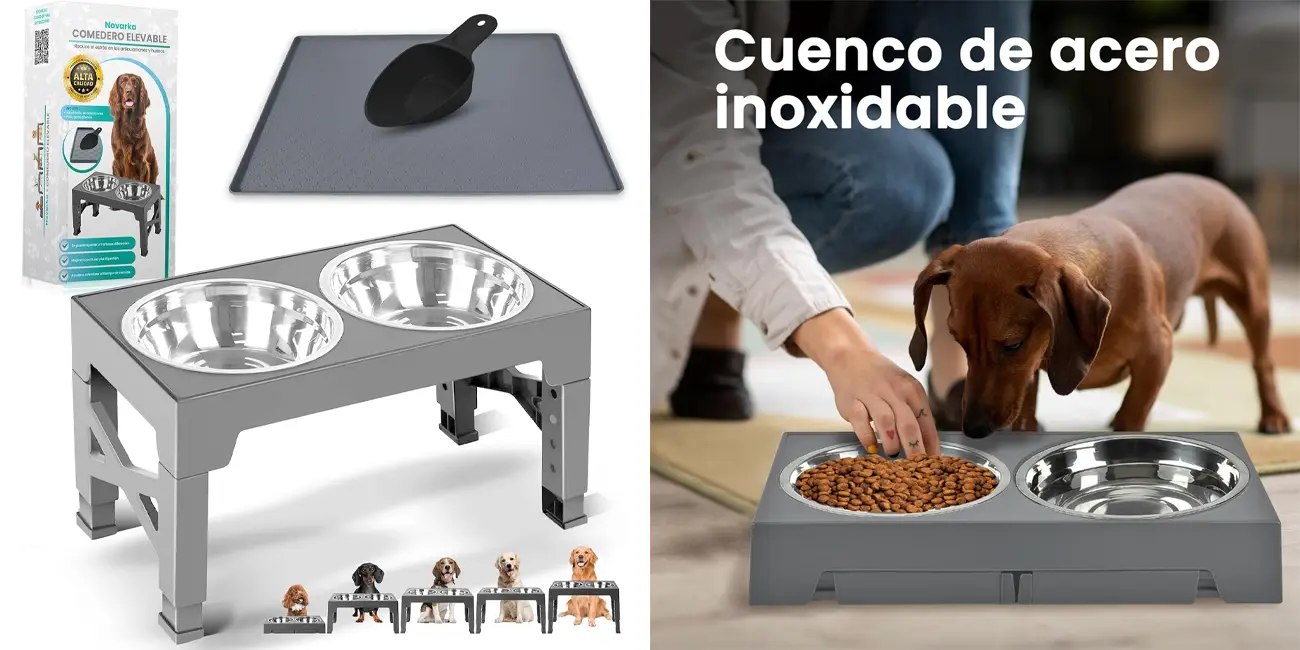 Comedero + bebedero elevable para perros NOVARKA