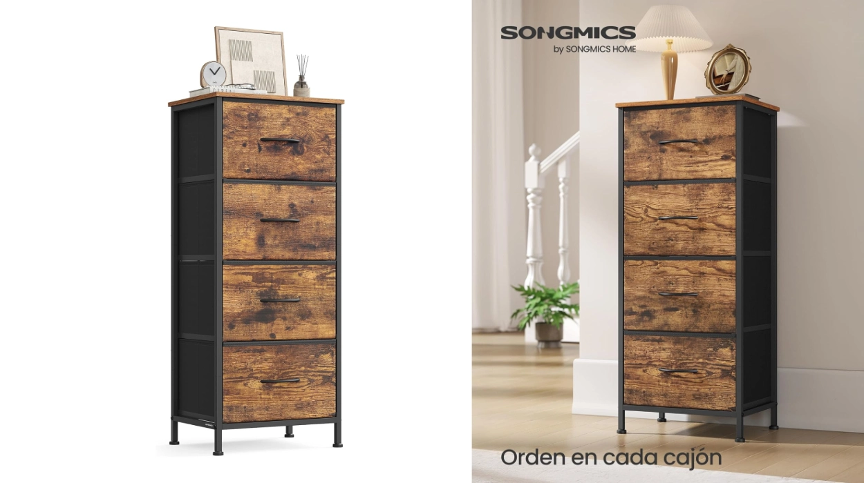 Cómoda Songmics con 4 cajones