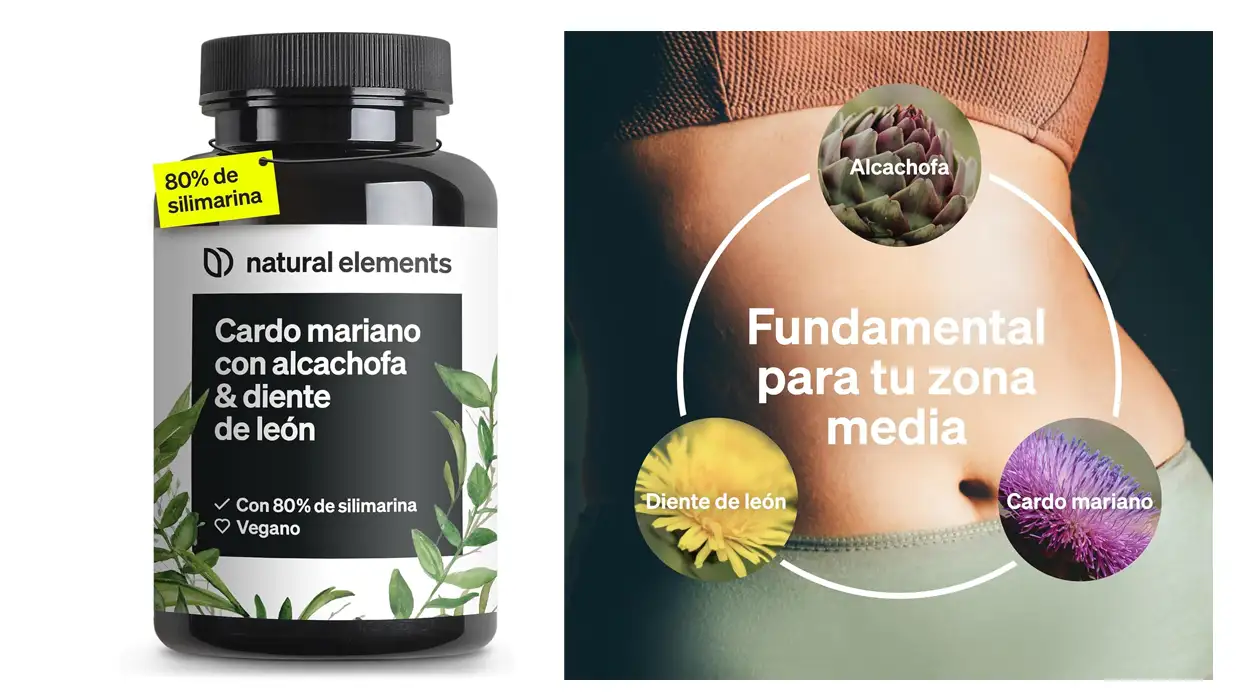 complejo de cardo mariano, alcachofa y diente de león Natural Elements de 120 cápsulas