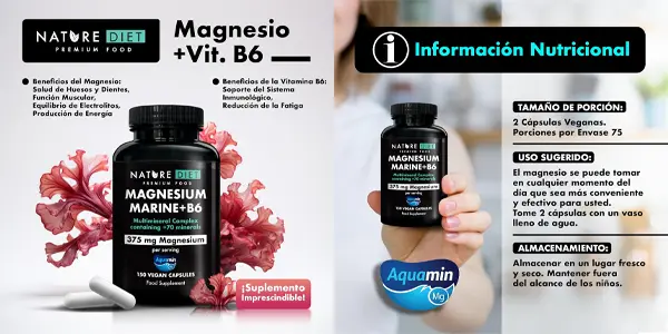 Complejo multimineral Nature Diet Magnesium Marine + B6