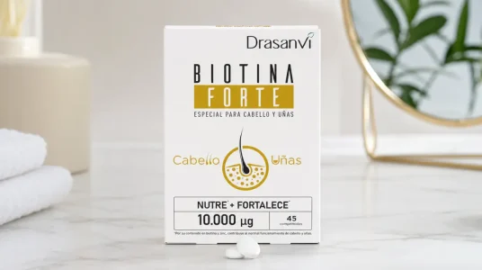 Complemento de biotina Drasanvi de 10.000 µg con zinc y hierro para cabello, piel y uñas