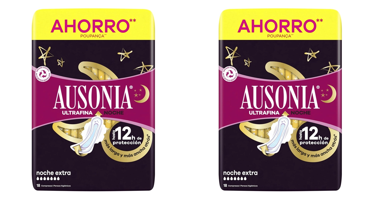 compresas Ausonia Ultrafina Noche Extra con alas