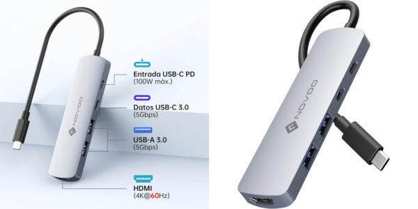 Concentrador USB-C NOVOO 5 en 1