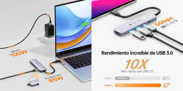 Concentrador USB-C NOVOO 5 en 1