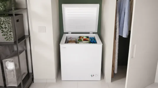 Congelador arcón horizontal Candy CCHH 145E de 137L con control electrónico y alarma de temperatura
