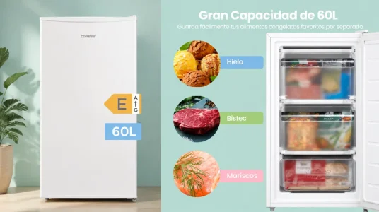 Congelador vertical COMFEE' de 60 l con puerta reversible