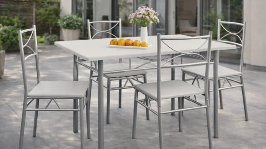 conjunto de mesa y 4 sillas de comedor Casaria Paul