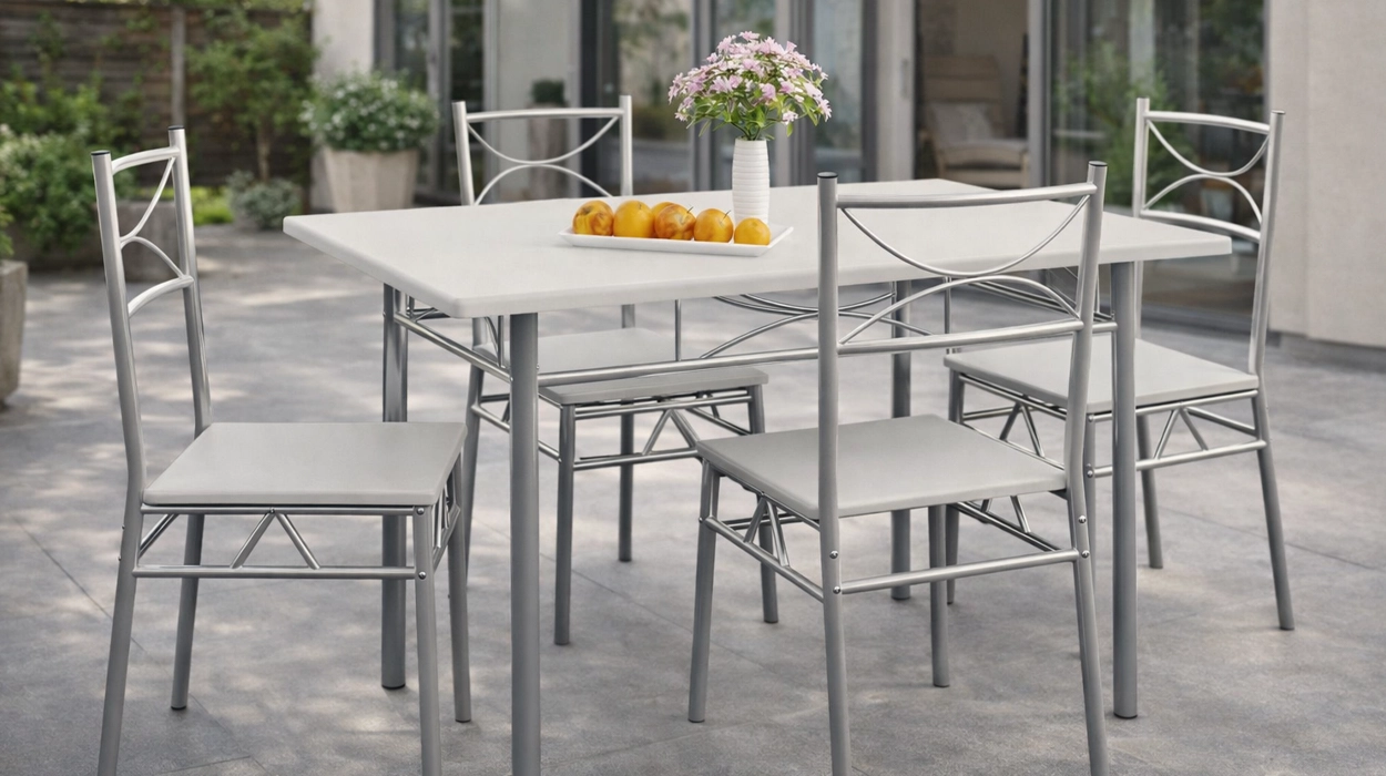 conjunto de mesa y 4 sillas de comedor Casaria Paul