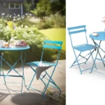 conjunto de muebles plegables de jardín VOUNOT Bistro con marco de acero