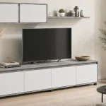 Conjunto de salón duehome Arlet reversible con mueble de TV y módulos