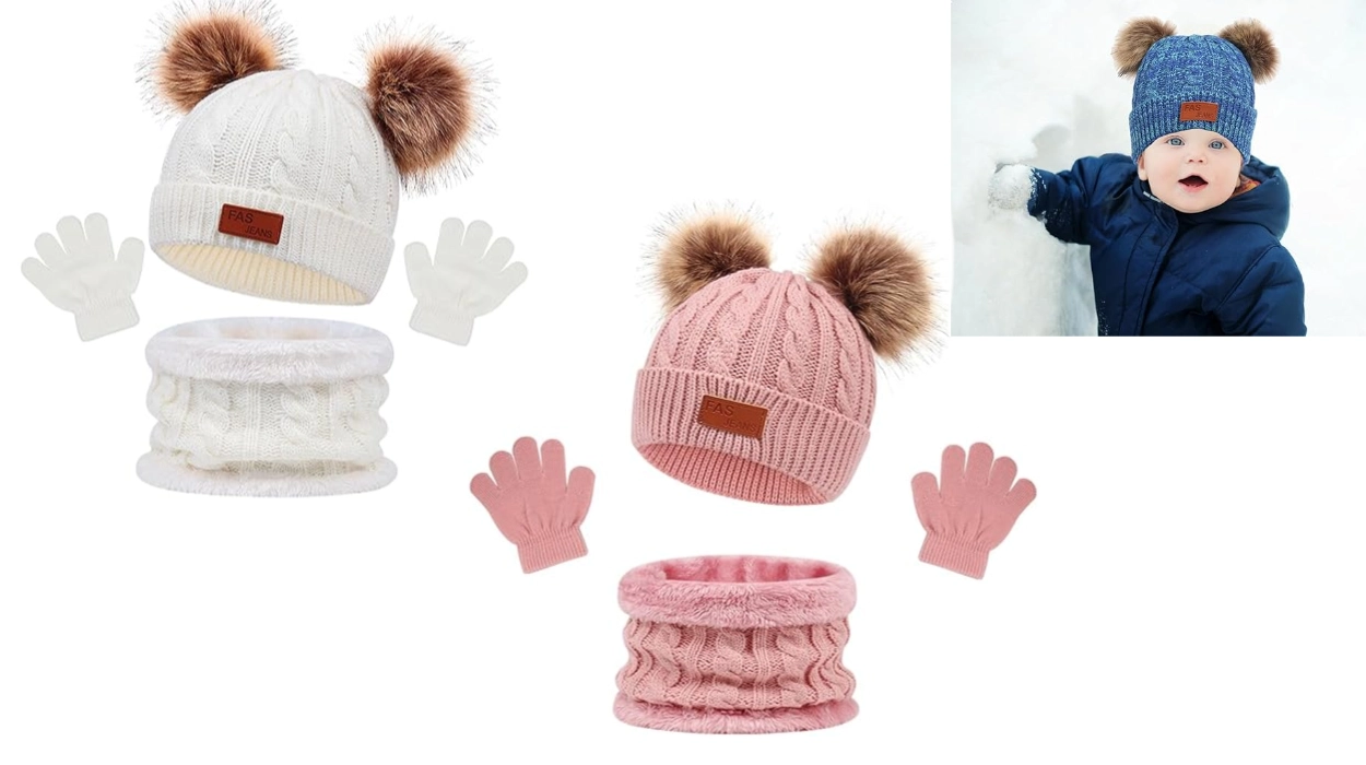 conjunto guantes gorro bufanda infantiles