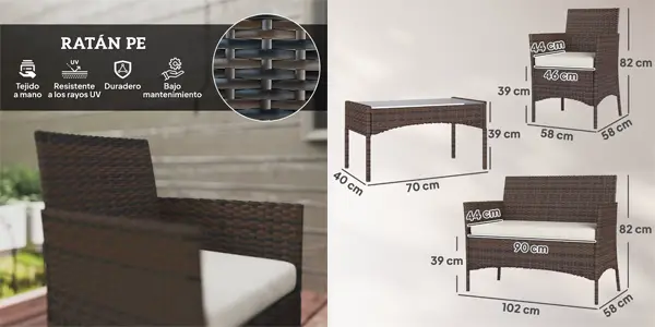 Conjunto de muebles de jardín Outsunny