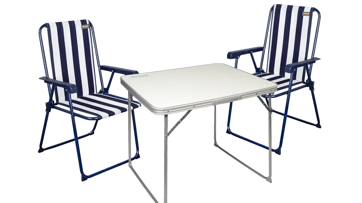 Conjunto mesa y 2 sillas de camping Aktive barato