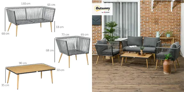 Conjunto de muebles de jardín Outsunny