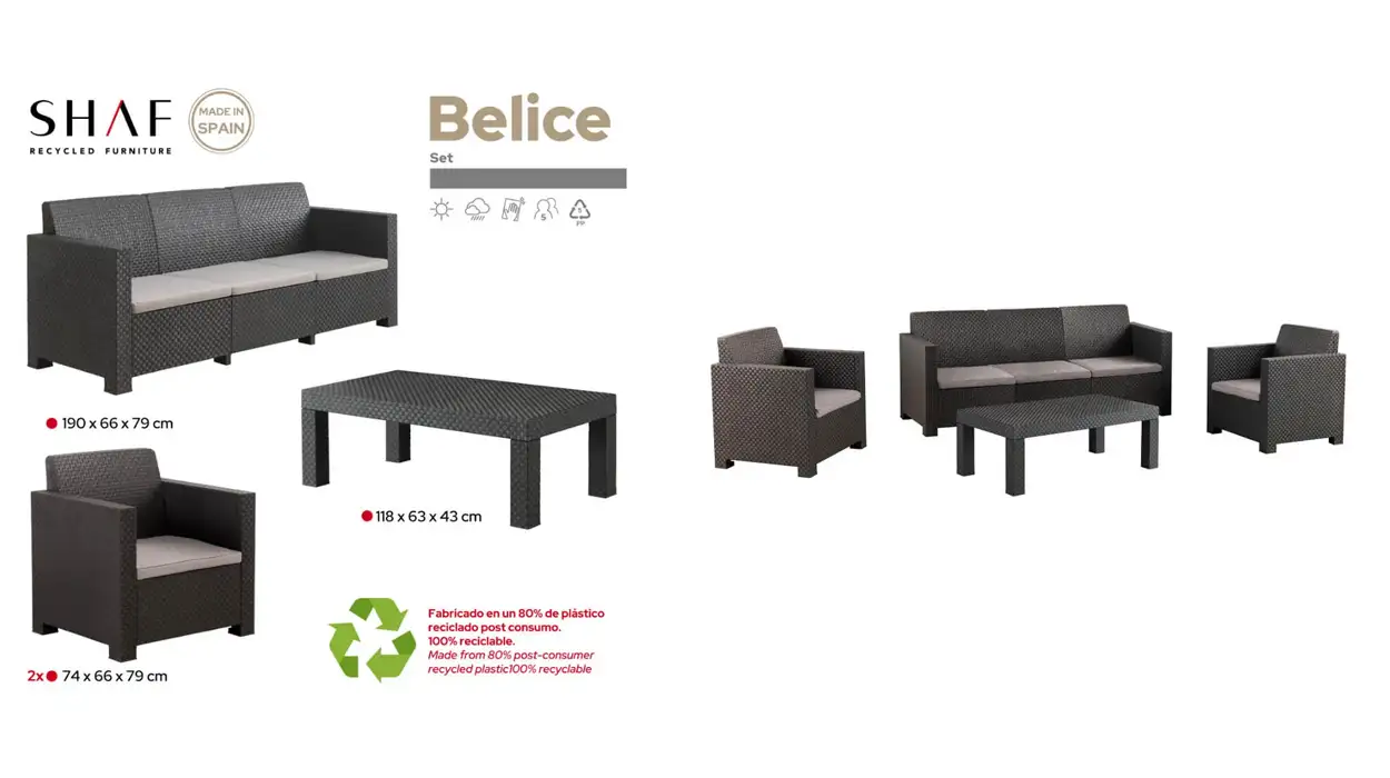 conjunto muebles jardin SP Berner Belice baratos
