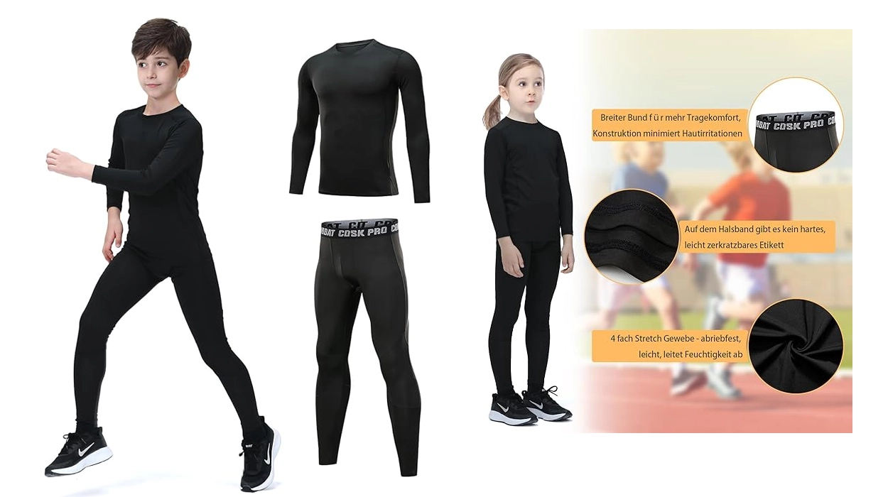 conjunto ropa interior térmica para niños leeboom