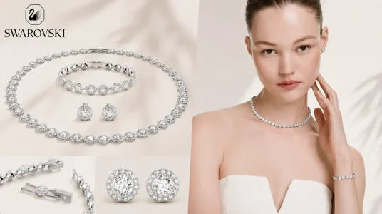 Conjunto Swarovski Angelic de collar y pulsera en baño de rodio