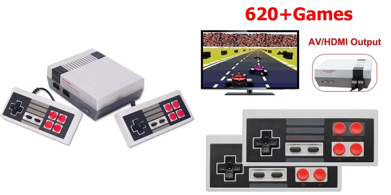 Miniconsola con 620 juegos clásicos