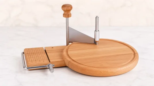 Cortador de queso Mocoli con tabla de madera para cortar lonchas uniformes