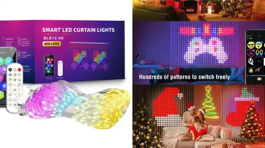 Cortina de iluminación LED personalizable por Bluetooth