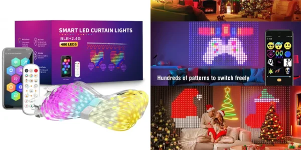 Cortina de iluminación LED personalizable por Bluetooth