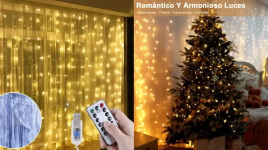 Cortina de luces LED Anpro de 3 x 3 metros