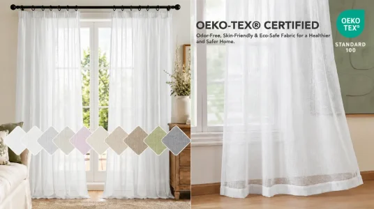 Pack de 2 cortinas translúcidas Deconovo para salón de 140 x 245 cm