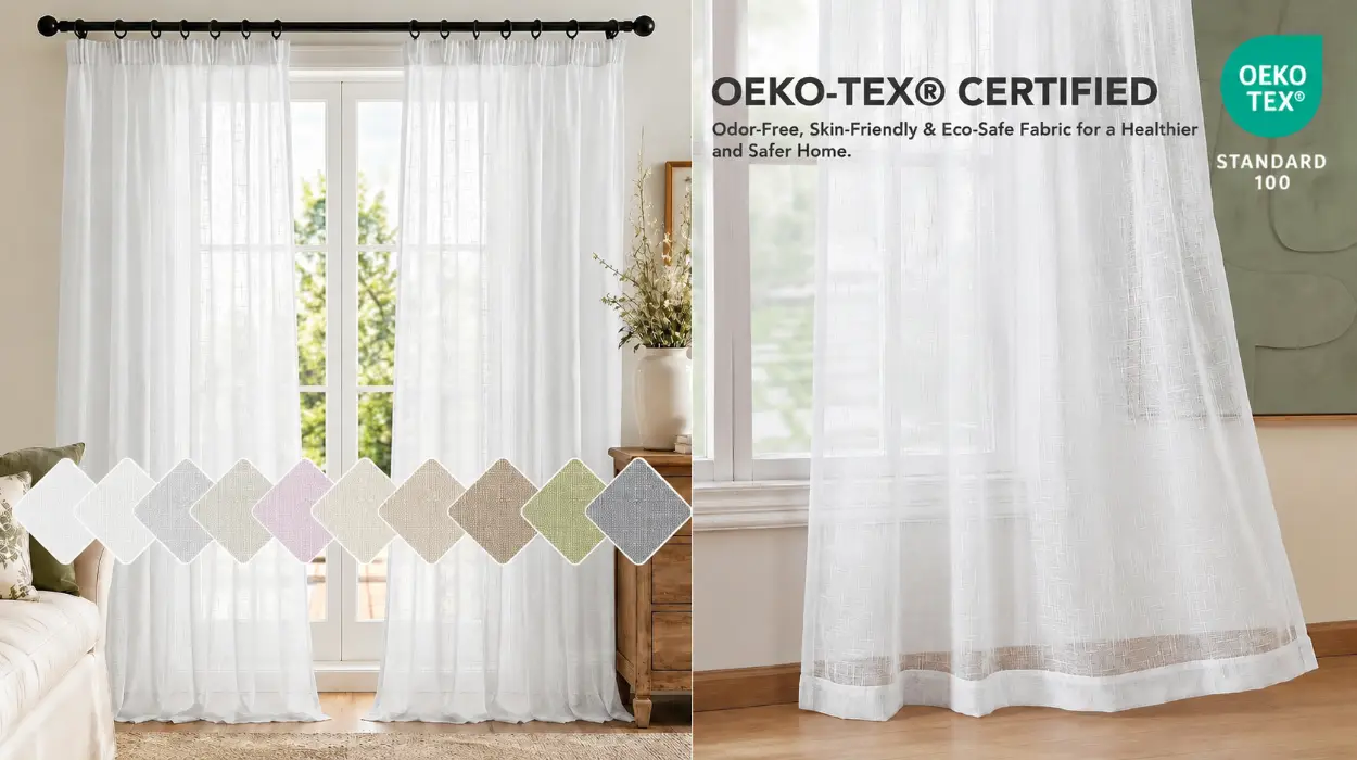 Pack de 2 cortinas translúcidas Deconovo para salón de 140 x 245 cm