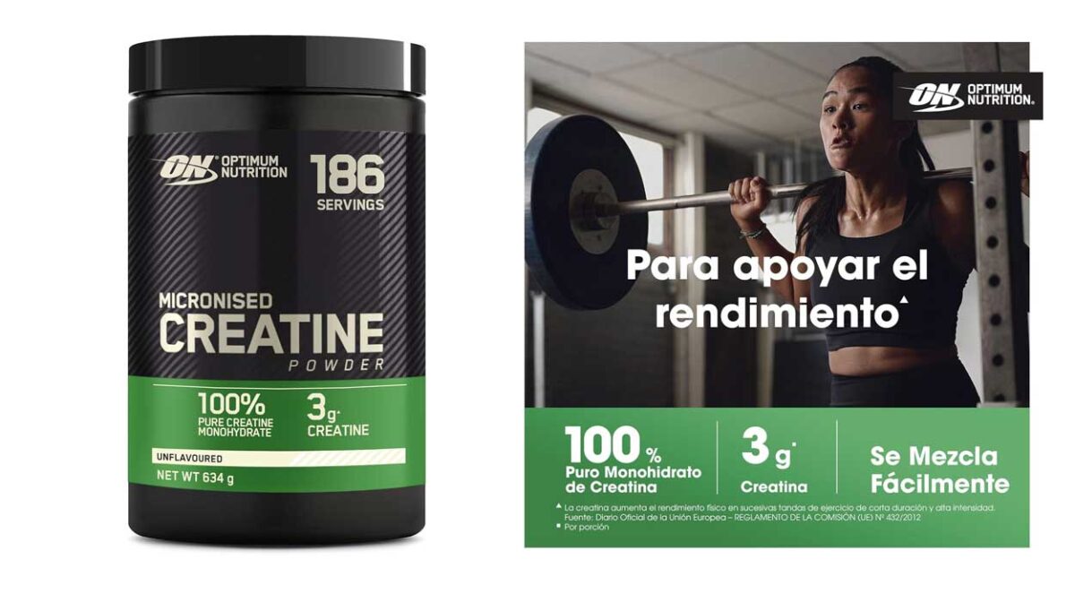 Creatina en Polvo Micronizada Optimum Nutrition de 634 g